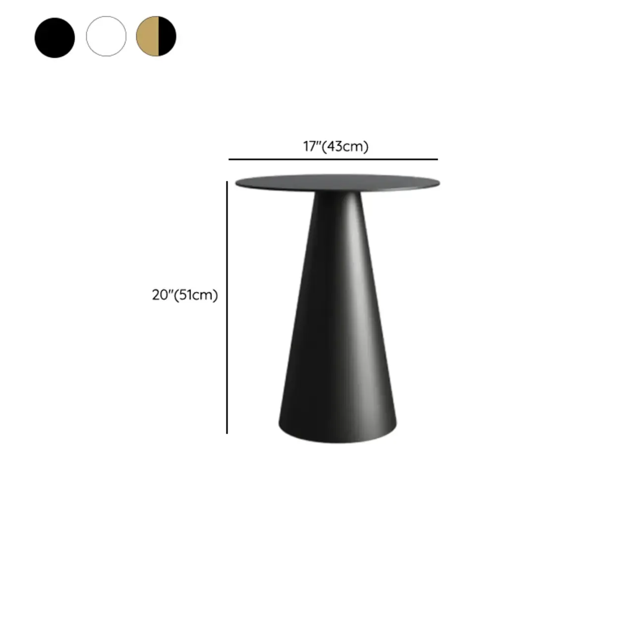 Modern Black Metal Round End Table for Living Room Decor Image - 15