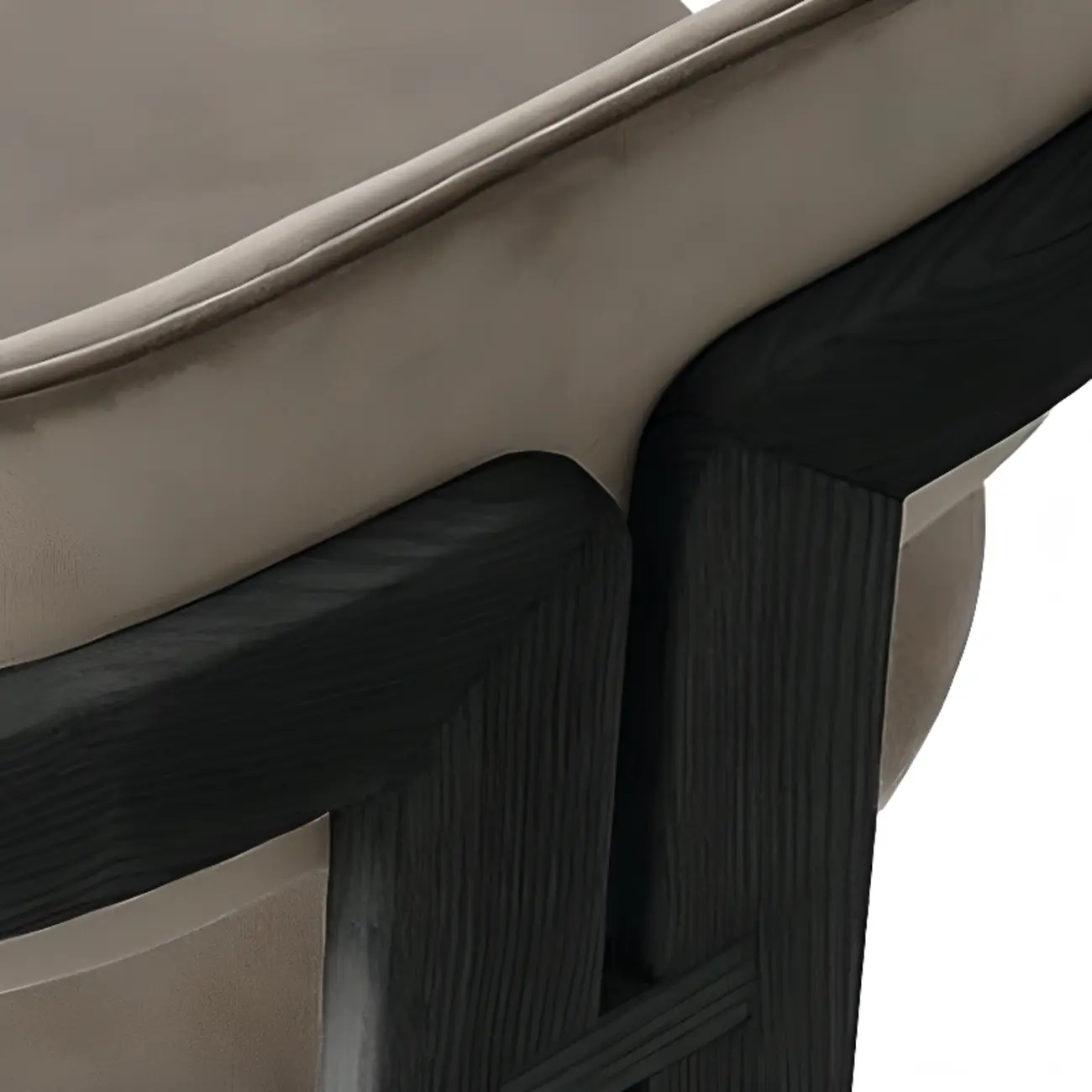 Scandinavian Tripod Chair with Arm in Grey Fabric Upholstered  Image - 7 | homeyfad