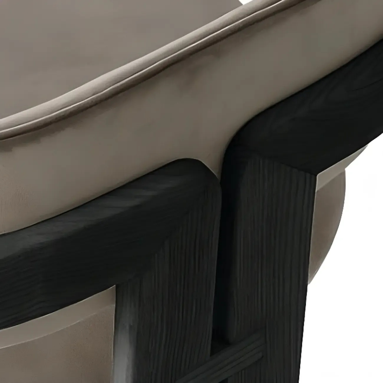 Scandinavian Tripod Chair with Arm in Grey Fabric Upholstered  Image - 7
