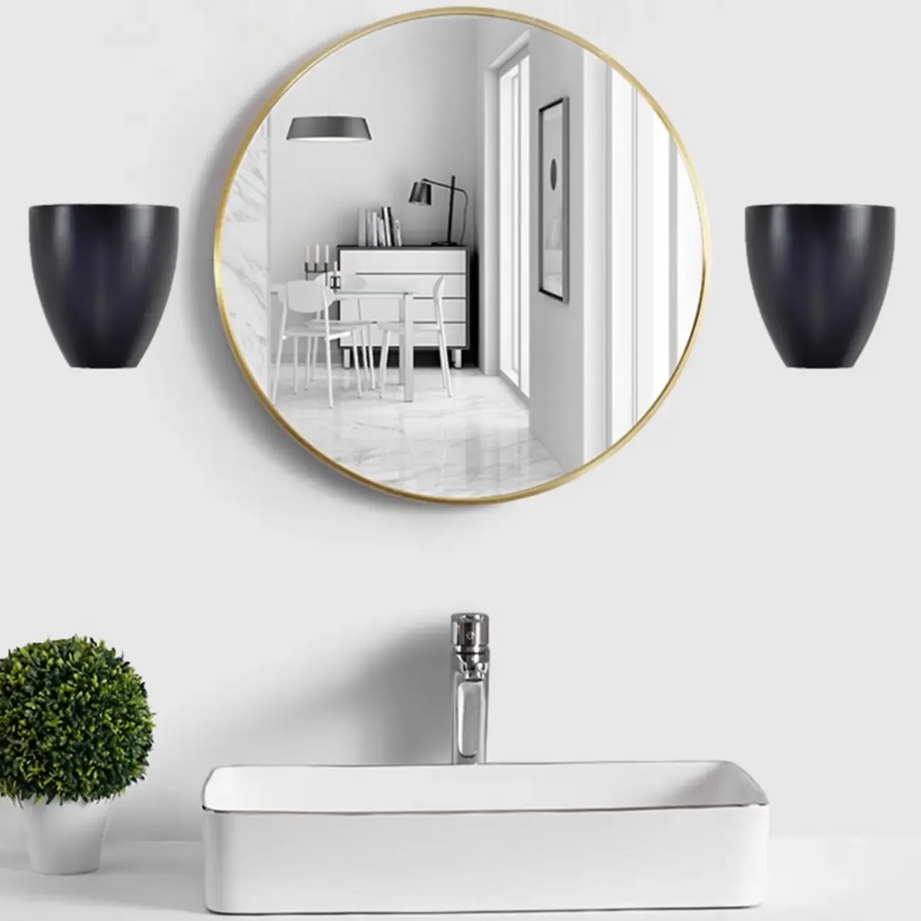 Modern Black Wall-Mounted LED Vanity Light for Bathroom Image - 1
