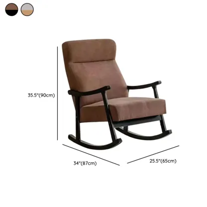 Modern Wood Upholstered Rocking Chair with Optional Ottoman Image - 16