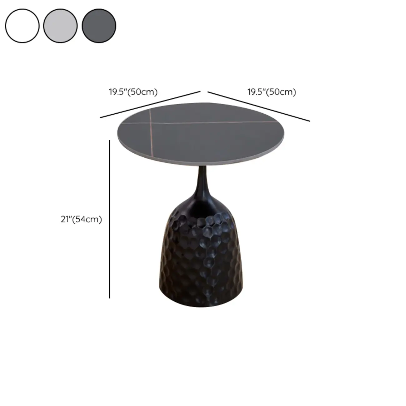 Metal Pedestal Round Marble Side Table for Living Room #size | homeyfad