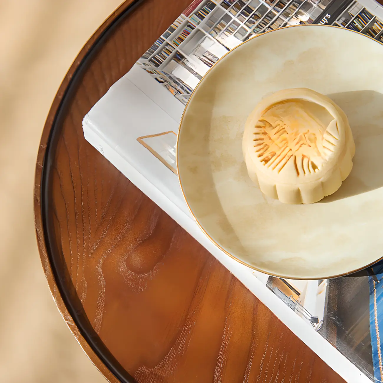 Wooden Tripod Round End Table with Tray Top for Living Room Image - 8 | homeyfad