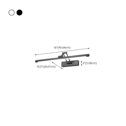 Modern White Aluminum LED Vanity Light with Swing Arm for Makeup Mirror #size