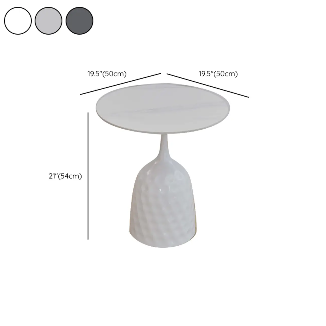 Metal Pedestal Round Marble Side Table for Living Room Image - 17 | homeyfad