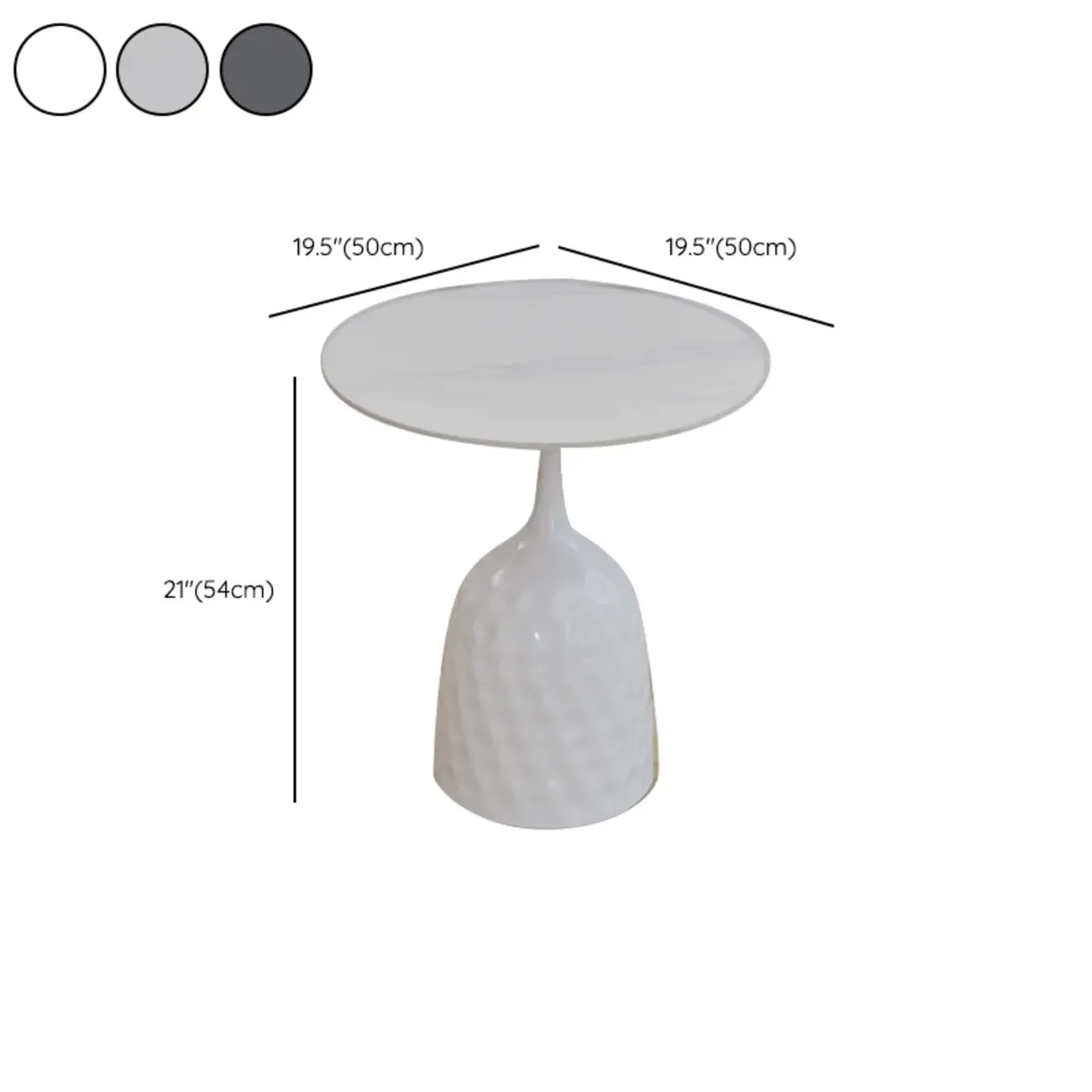 Metal Pedestal Round Marble Side Table for Living Room Image - 17