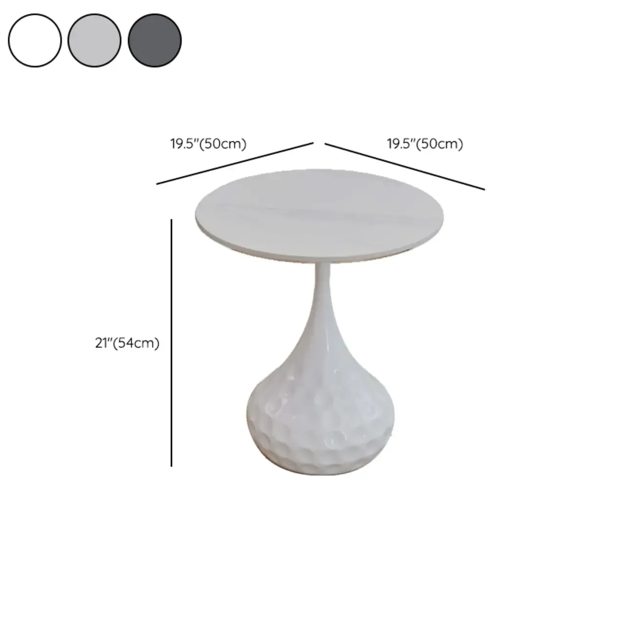 Metal Pedestal Round Marble Side Table for Living Room Image - 18