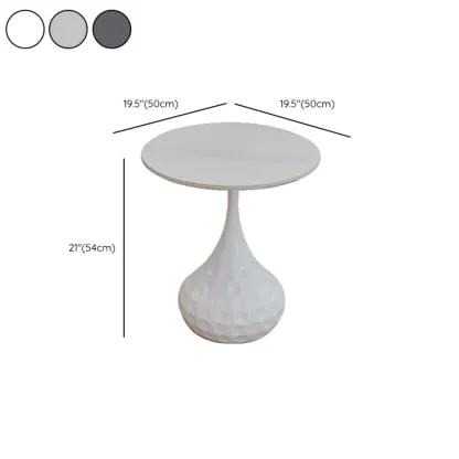 Metal Pedestal Round Marble Side Table for Living Room Image - 18