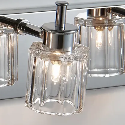 4 Bulb Vintage Bath Vanity Light with Brushed Nickel Shade Image - 9