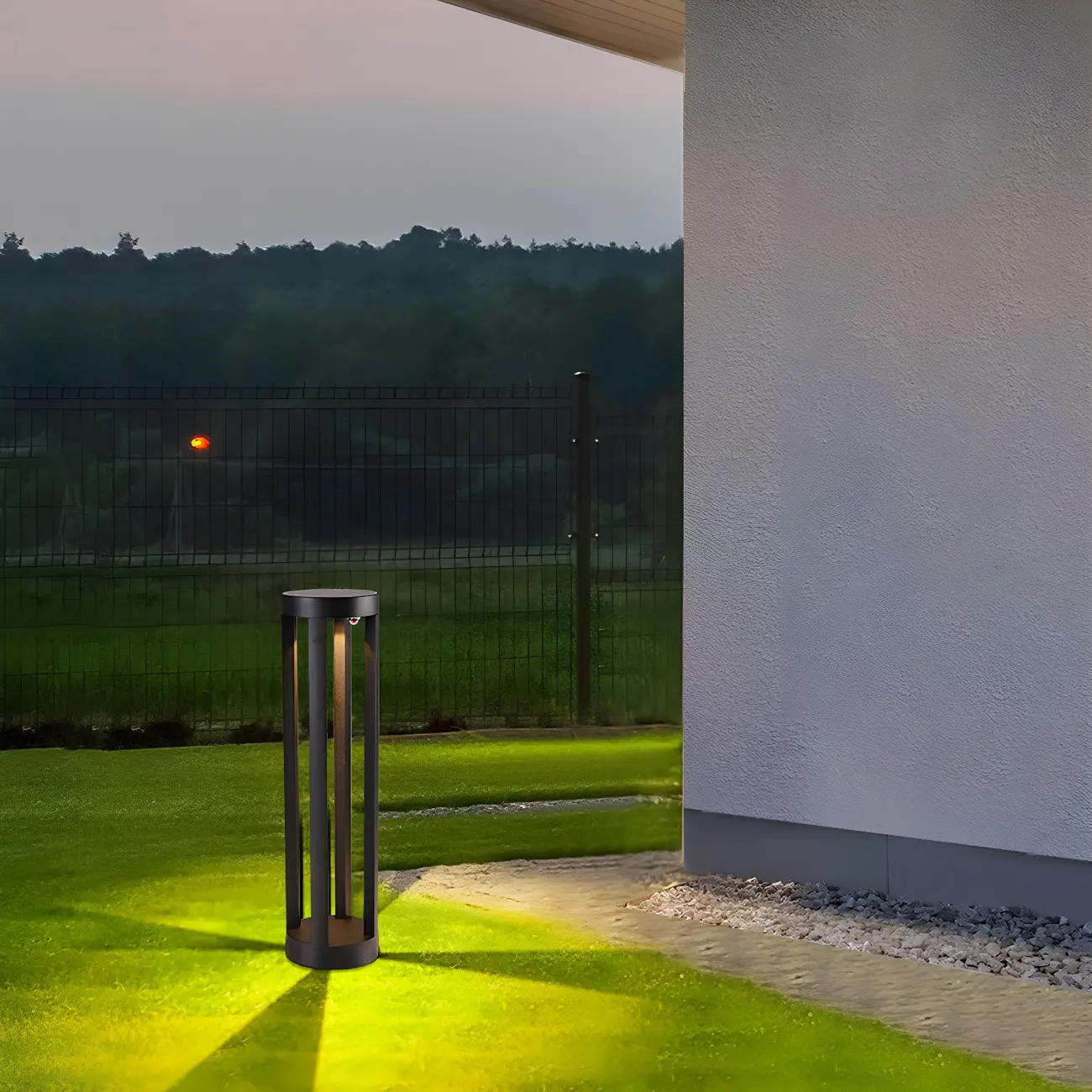Modern Black Metal LED Bollard Light for Outdoor Pathway Image - 2 | homeyfad