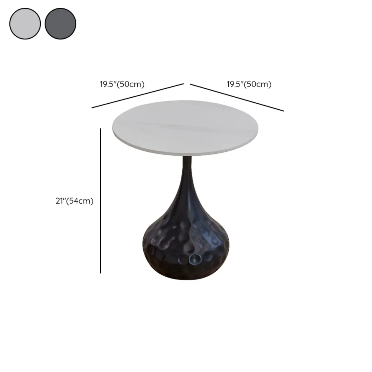Metal Pedestal Round Marble Side Table for Living Room Image - 19 | homeyfad