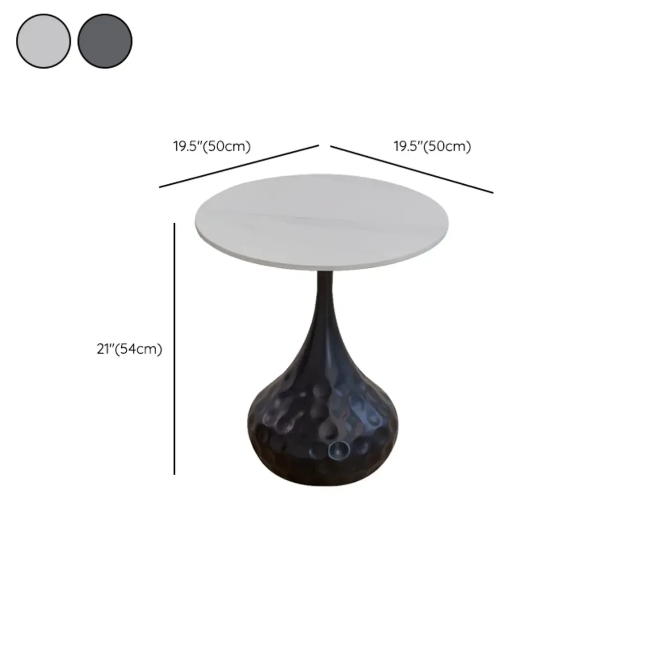 Metal Pedestal Round Marble Side Table for Living Room Image - 19