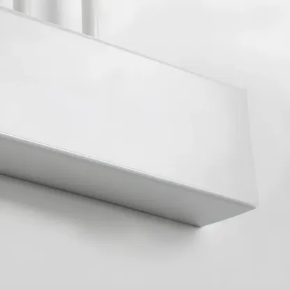 Modern White LED Bathroom Vanity Light with Wood Accent Image - 10