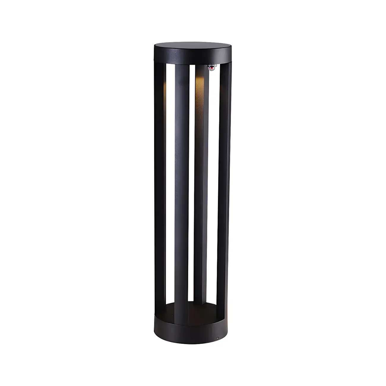 Modern Black Metal LED Bollard Light for Outdoor Pathway Image - 3