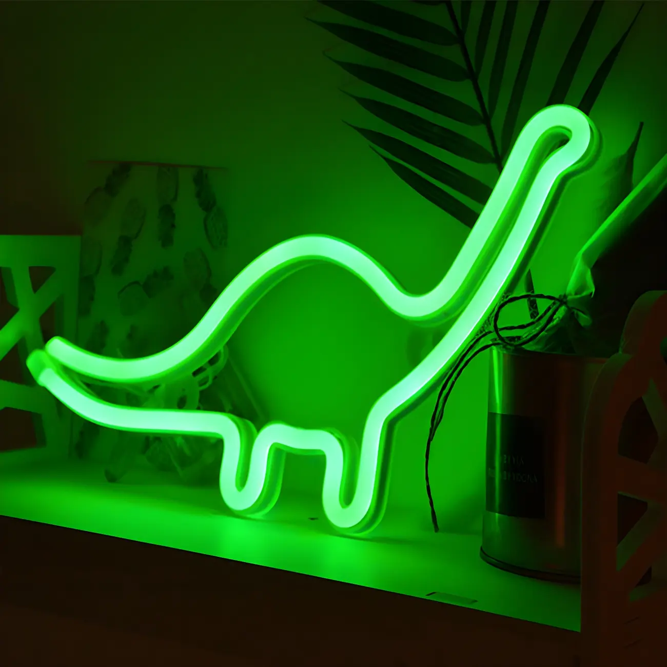 Modern Green Dinosaur LED Night Light for Kids Bedroom Decor Image - 1 | homeyfad