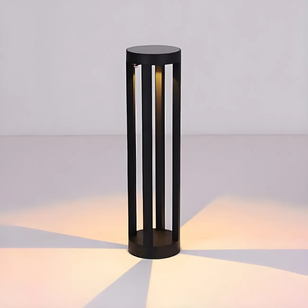 Modern Black Metal LED Bollard Light for Outdoor Pathway Image - 4