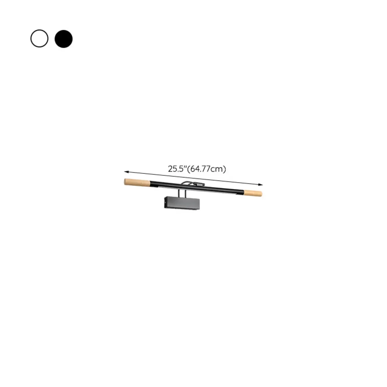 Modern White LED Bathroom Vanity Light with Wood Accent #size