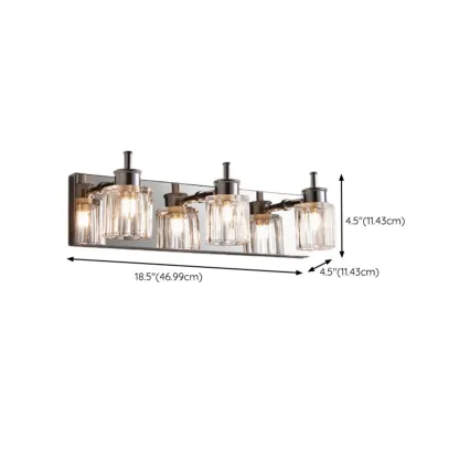 4 Bulb Vintage Bath Vanity Light with Brushed Nickel Shade #size