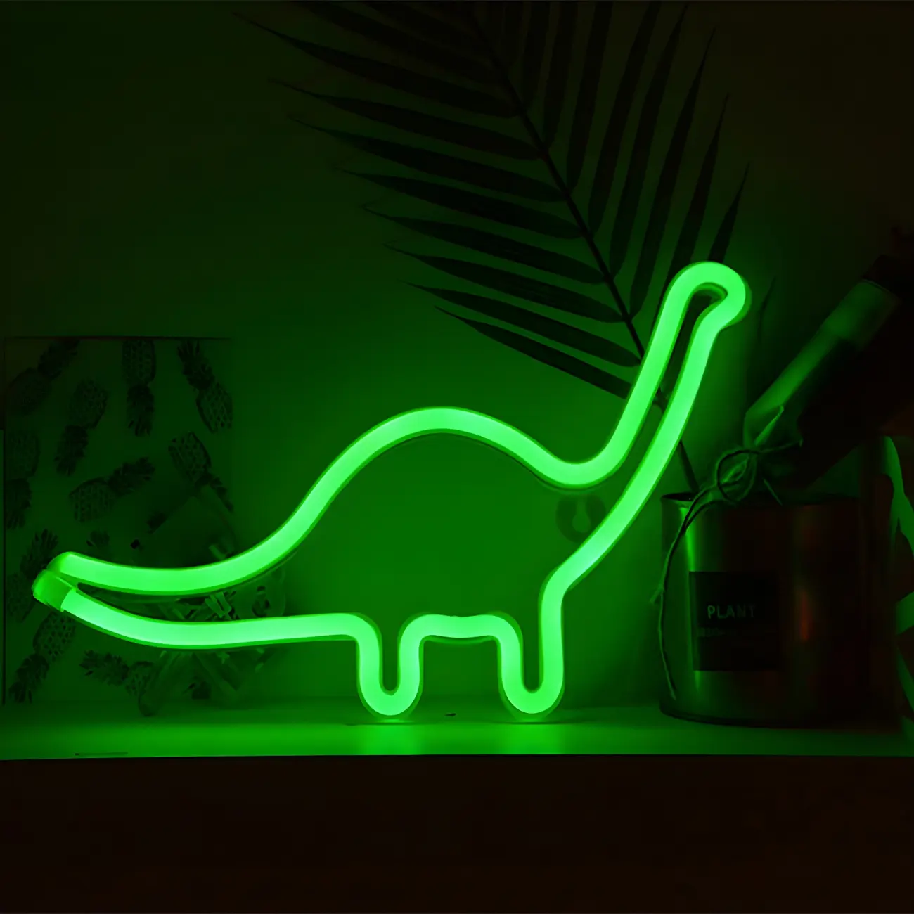 Modern Green Dinosaur LED Night Light for Kids Bedroom Decor Image - 2 | homeyfad