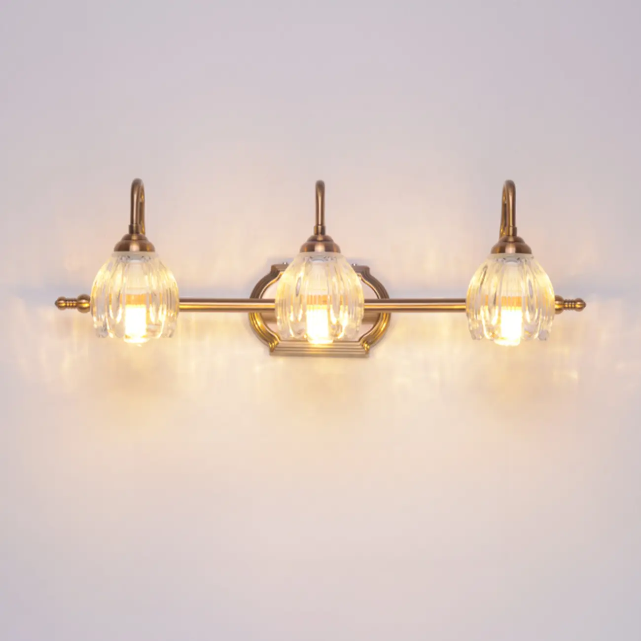 Modern 3-Light Globe Brass Vanity Light Fixture Above Mirror Image - 4 | homeyfad