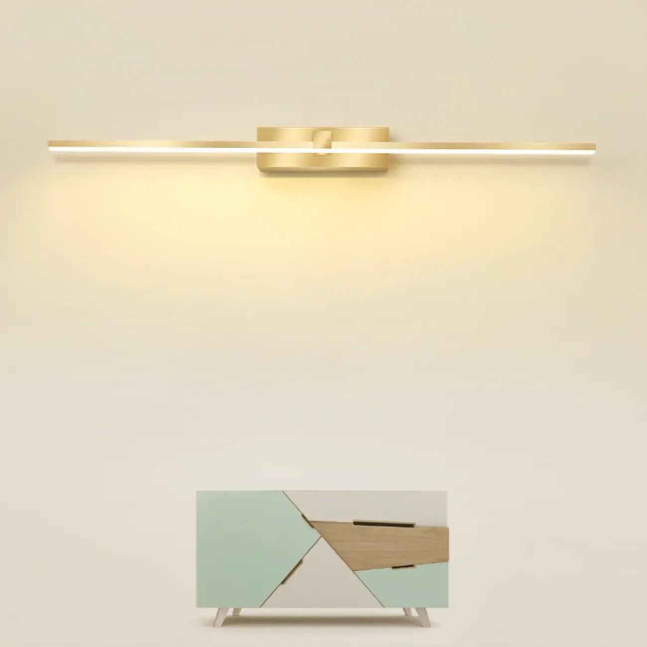 1-Light Linear Golden LED Vanity Light for Bathroom Decor Image - 1
