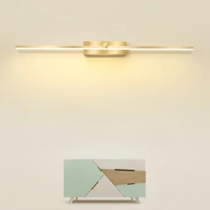 1-Light Linear Golden LED Vanity Light for Bathroom Decor Image - 1