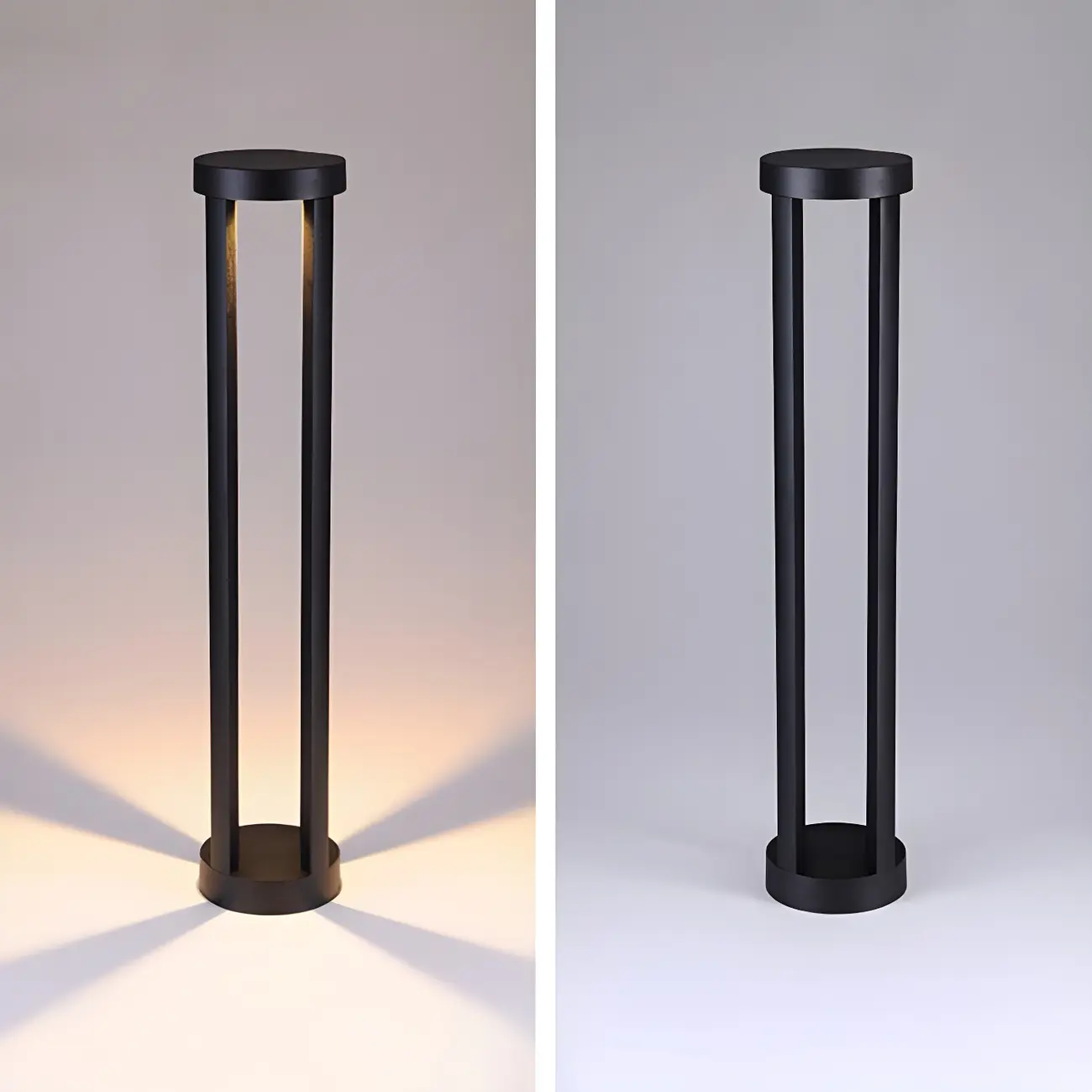 Modern Black Metal LED Bollard Light for Outdoor Pathway Image - 7 | homeyfad