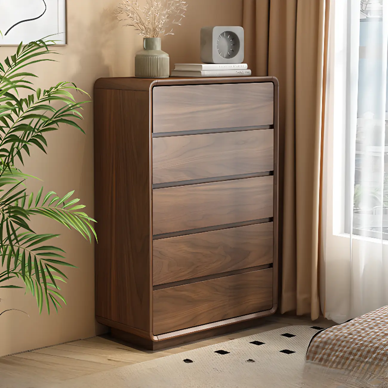 Modern Wood Dresser in Brown with 9 Drawer Storage Image - 2 | homeyfad