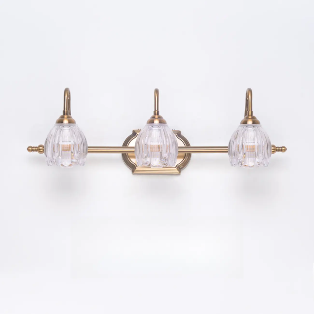 Modern 3-Light Globe Brass Vanity Light Fixture Above Mirror Image - 7 | homeyfad