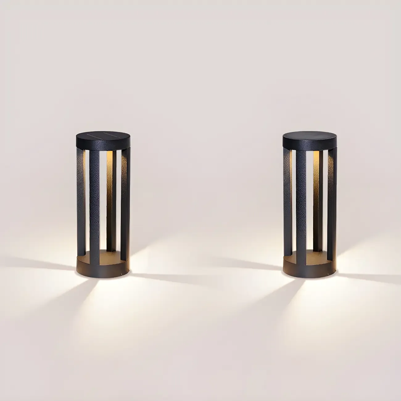 Modern Black Metal LED Bollard Light for Outdoor Pathway