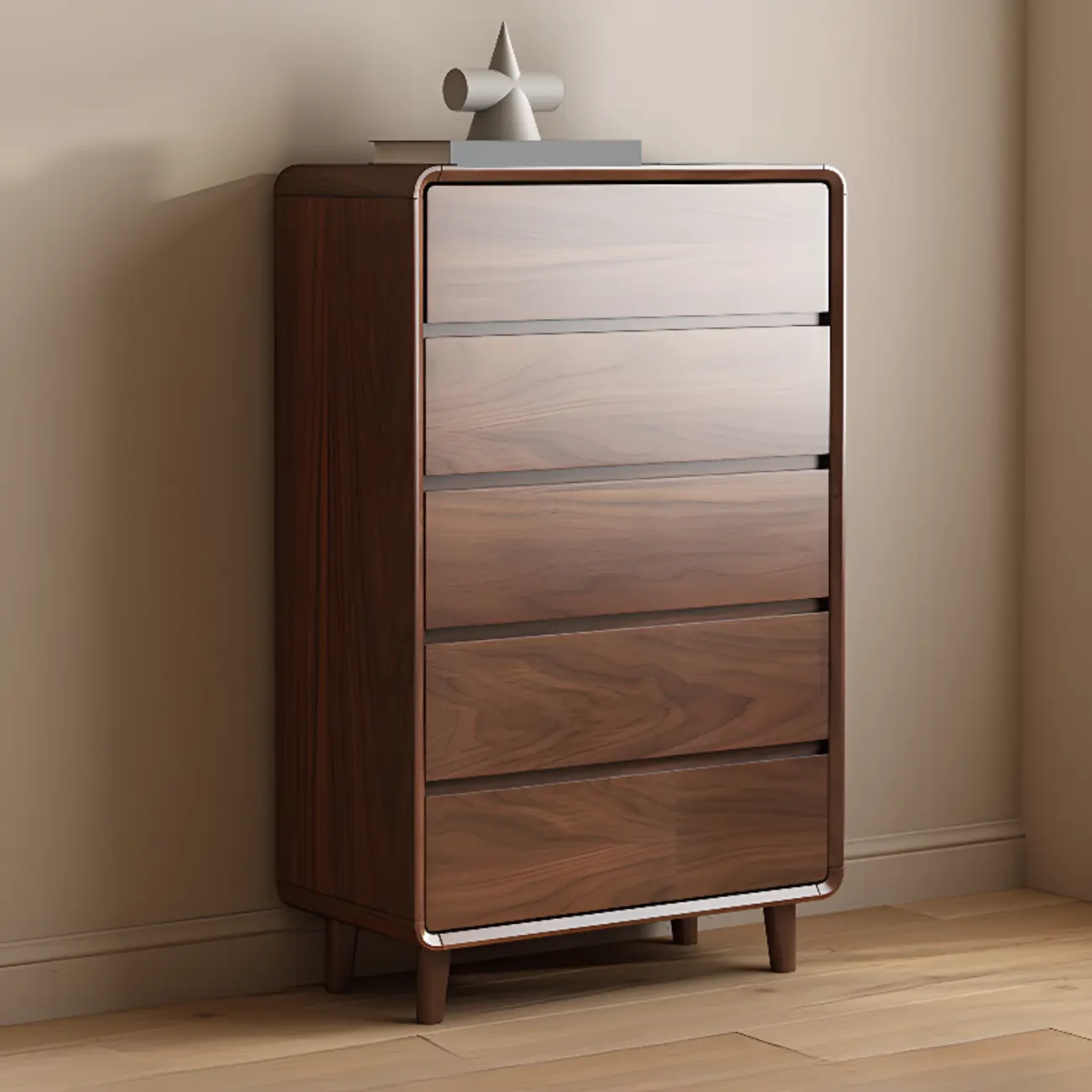 Modern Wood Dresser in Brown with 9 Drawer Storage Image - 4 | homeyfad