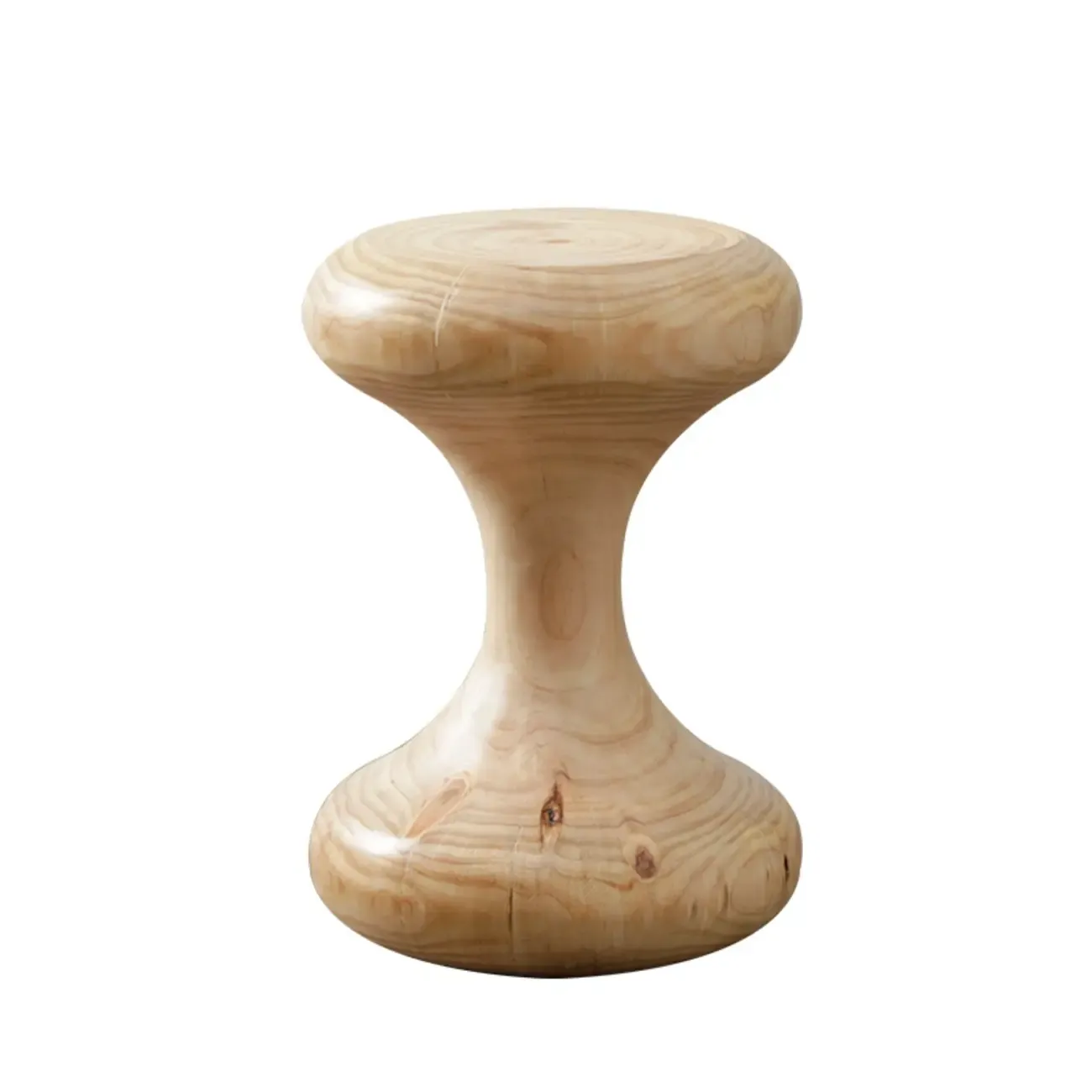 Natural Pine Small Wood Round End Table for Living Room Image - 5