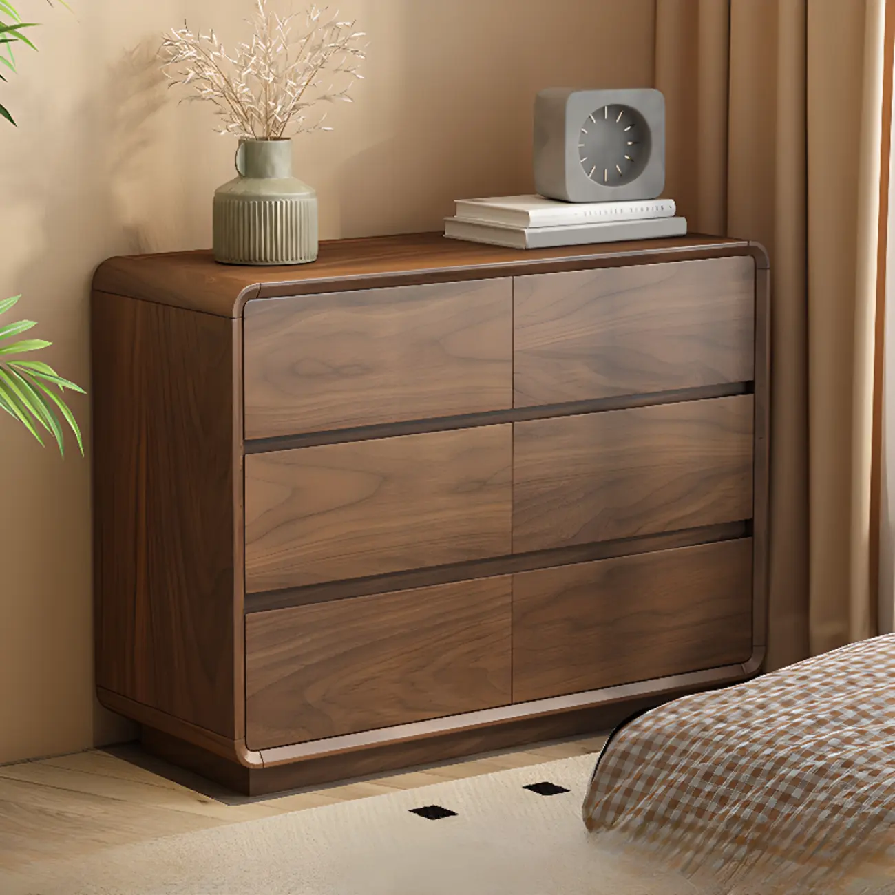 Modern Wood Dresser in Brown with 9 Drawer Storage Image - 5 | homeyfad