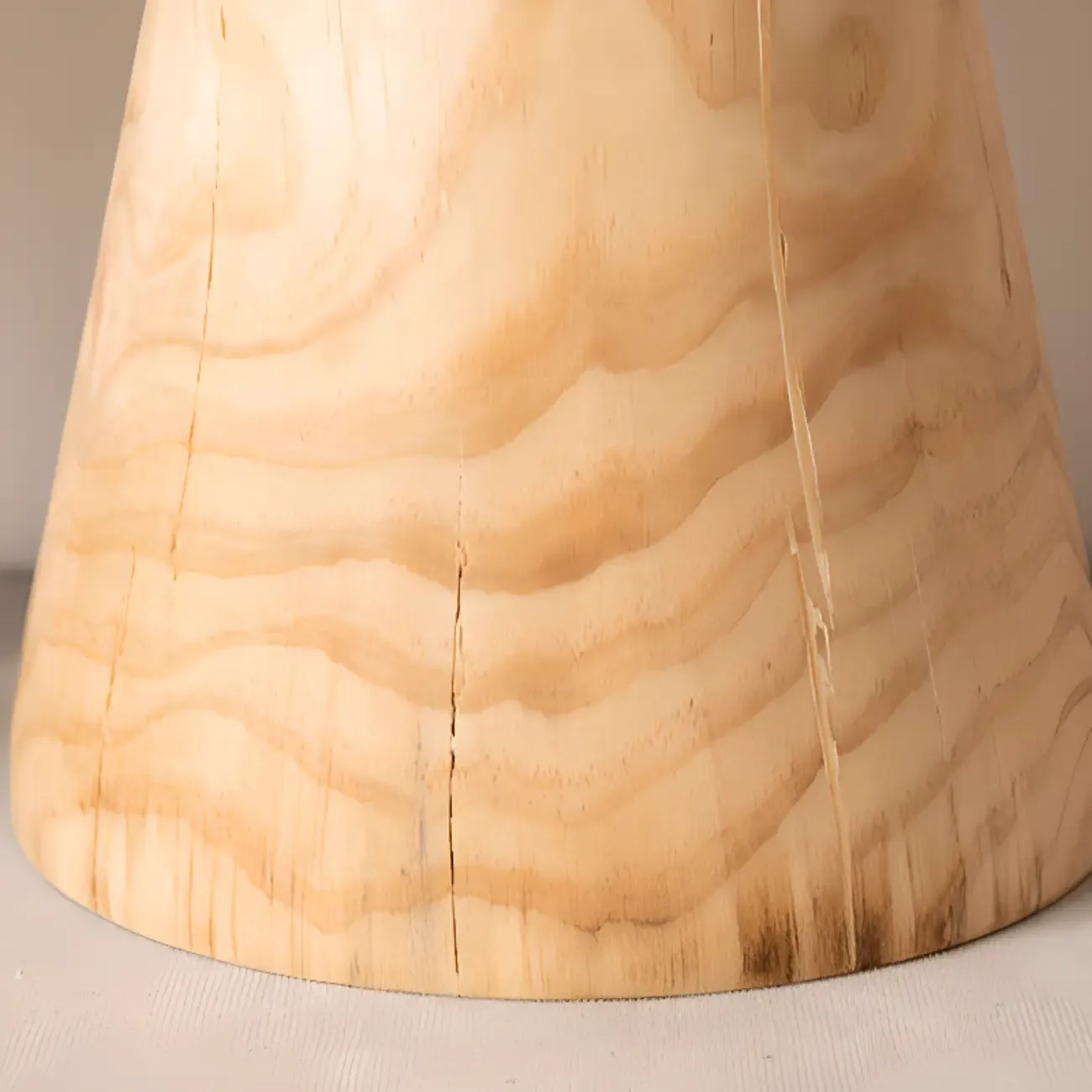 Natural Pine Small Wood Round End Table for Living Room Image - 6