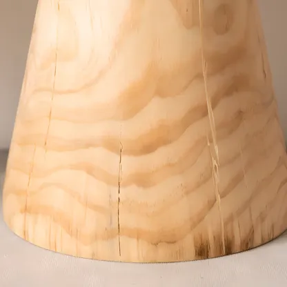  Natural Pine Small Wood Round End Table for Living Room Image - 6