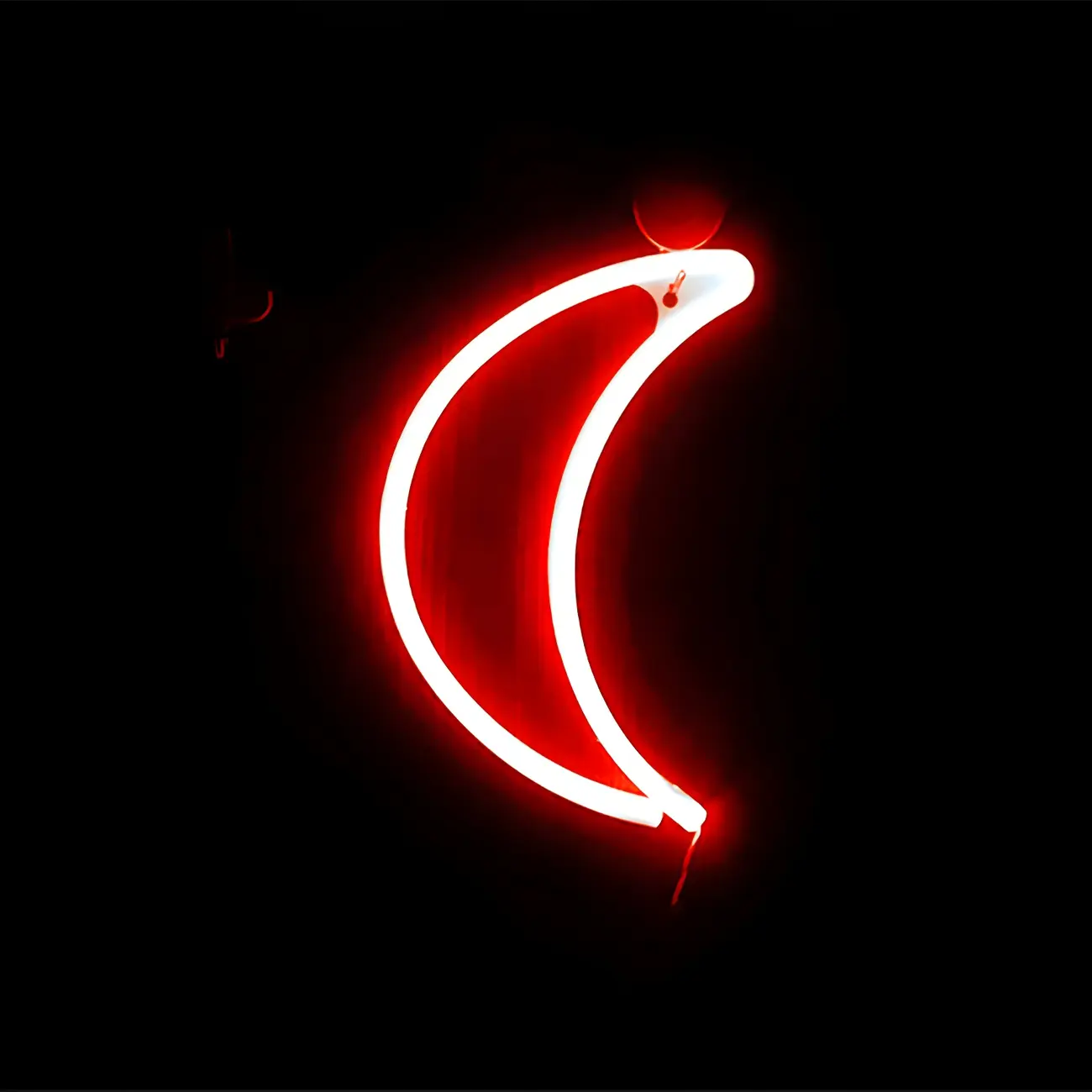 Creative Red Crescent LED Night Light for Wall Decor Image - 1 | homeyfad