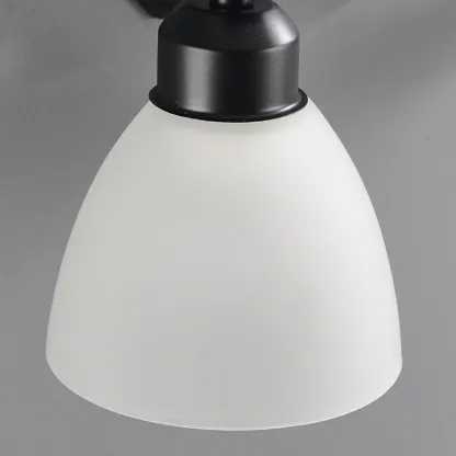Retro Black 3 heads Vanity Light with White Glass Shades for Bathroom Image - 11