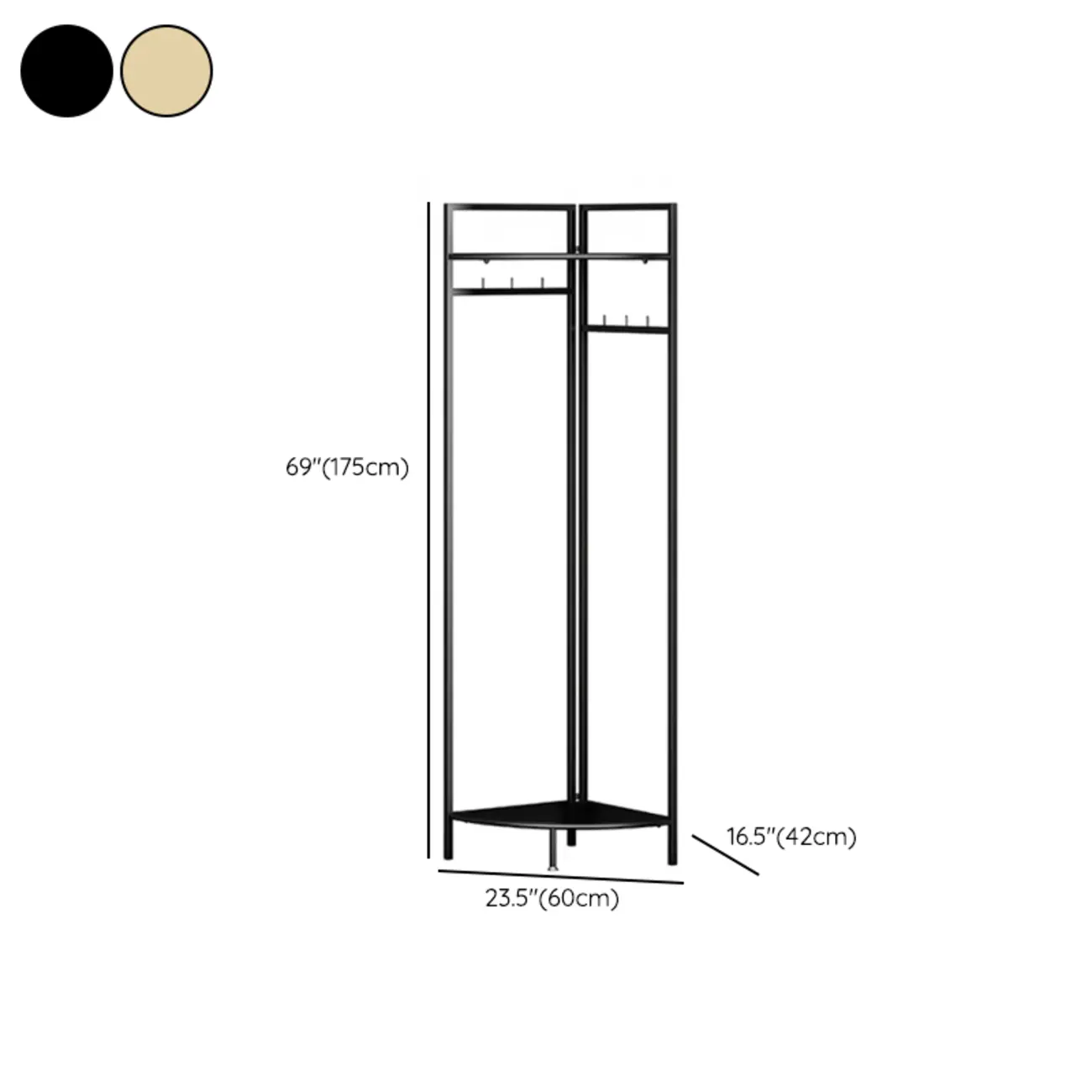 Modern Gold Metal Corner Hall Tree with Shelves | HomeyFad – HOMEYFAD