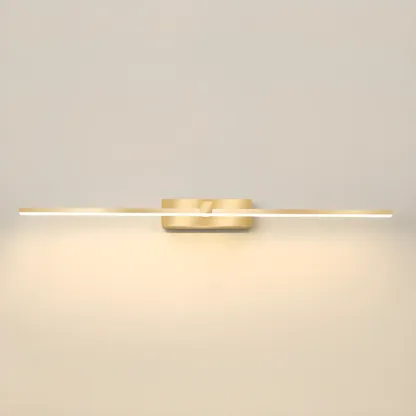 1-Light Linear Golden LED Vanity Light for Bathroom Decor Image - 9
