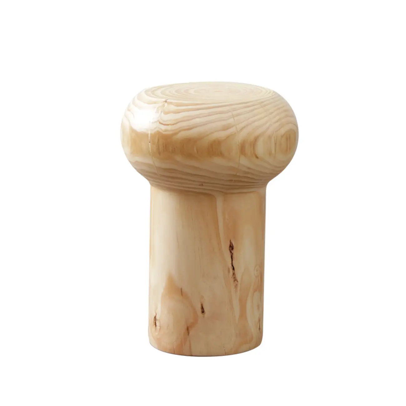  Natural Pine Small Wood Round End Table for Living Room Image - 10 | homeyfad