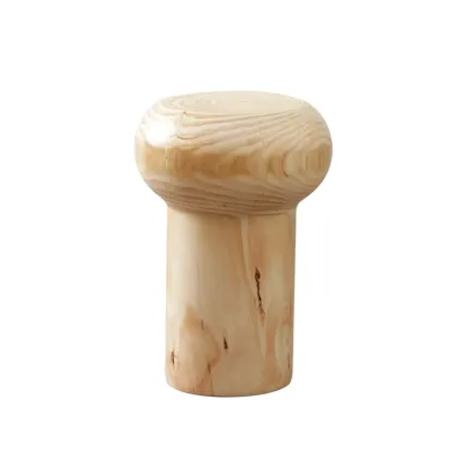  Natural Pine Small Wood Round End Table for Living Room Image - 10