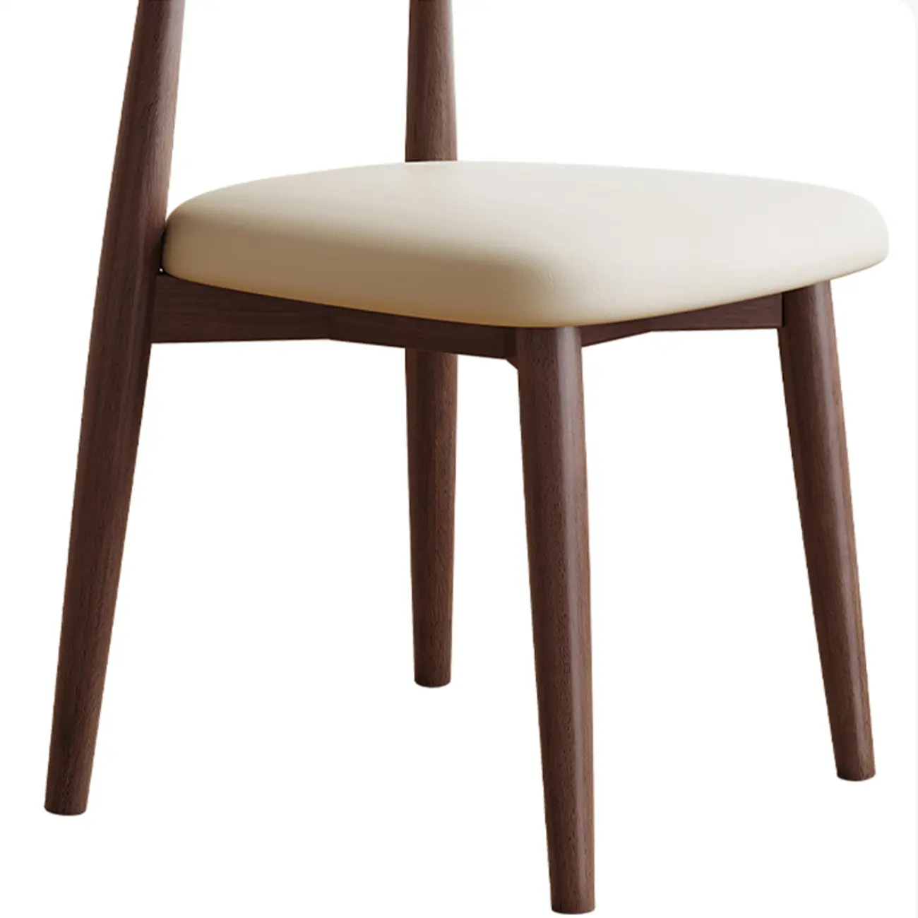 Scandinavian Faux Leather Dining Chair with Wooden Frame and Curved Back Image - 6 | homeyfad