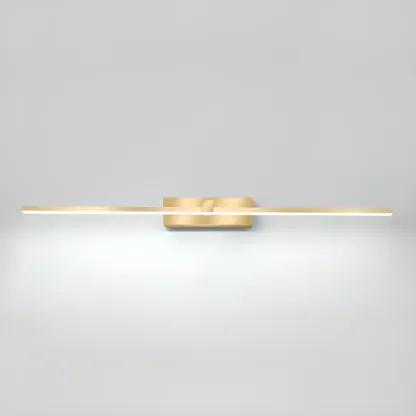1-Light Linear Golden LED Vanity Light for Bathroom Decor Image - 10