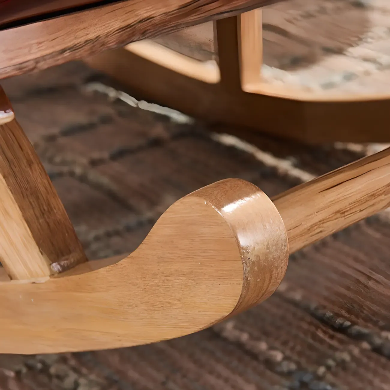 Modern Upholstered Ergonomic Rocking Chair with Ottoman Image - 14