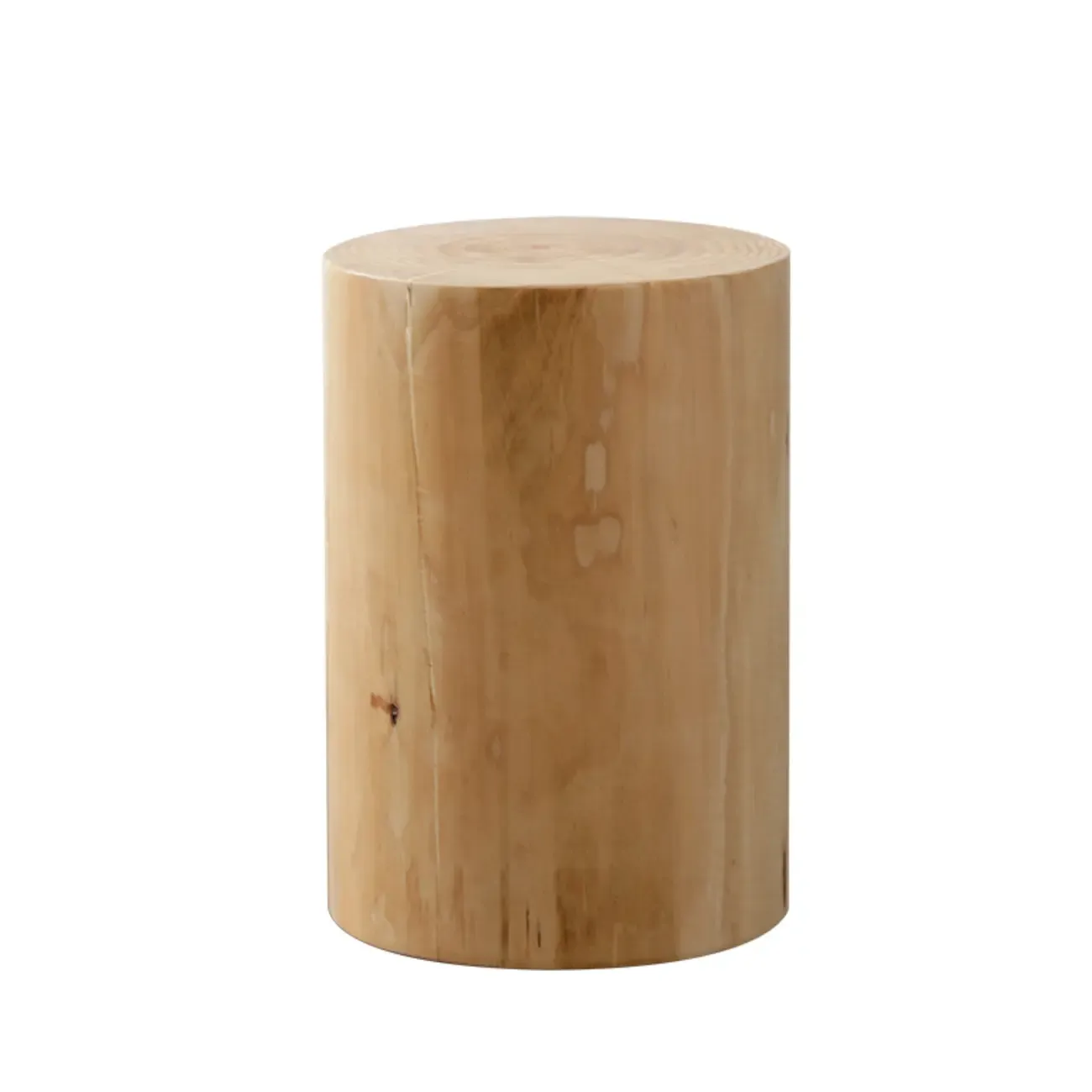 Natural Pine Small Wood Round End Table for Living Room Image - 13