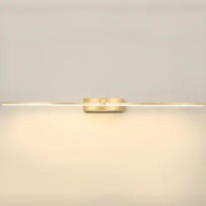 1-Light Linear Golden LED Vanity Light for Bathroom Decor Image - 12