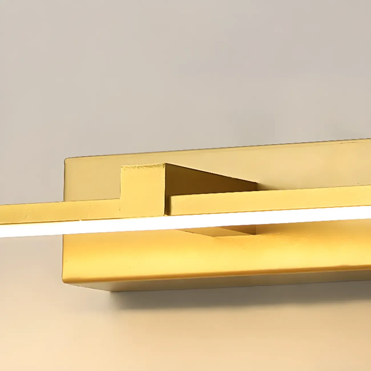 1-Light Linear Golden LED Vanity Light for Bathroom Decor Image - 14