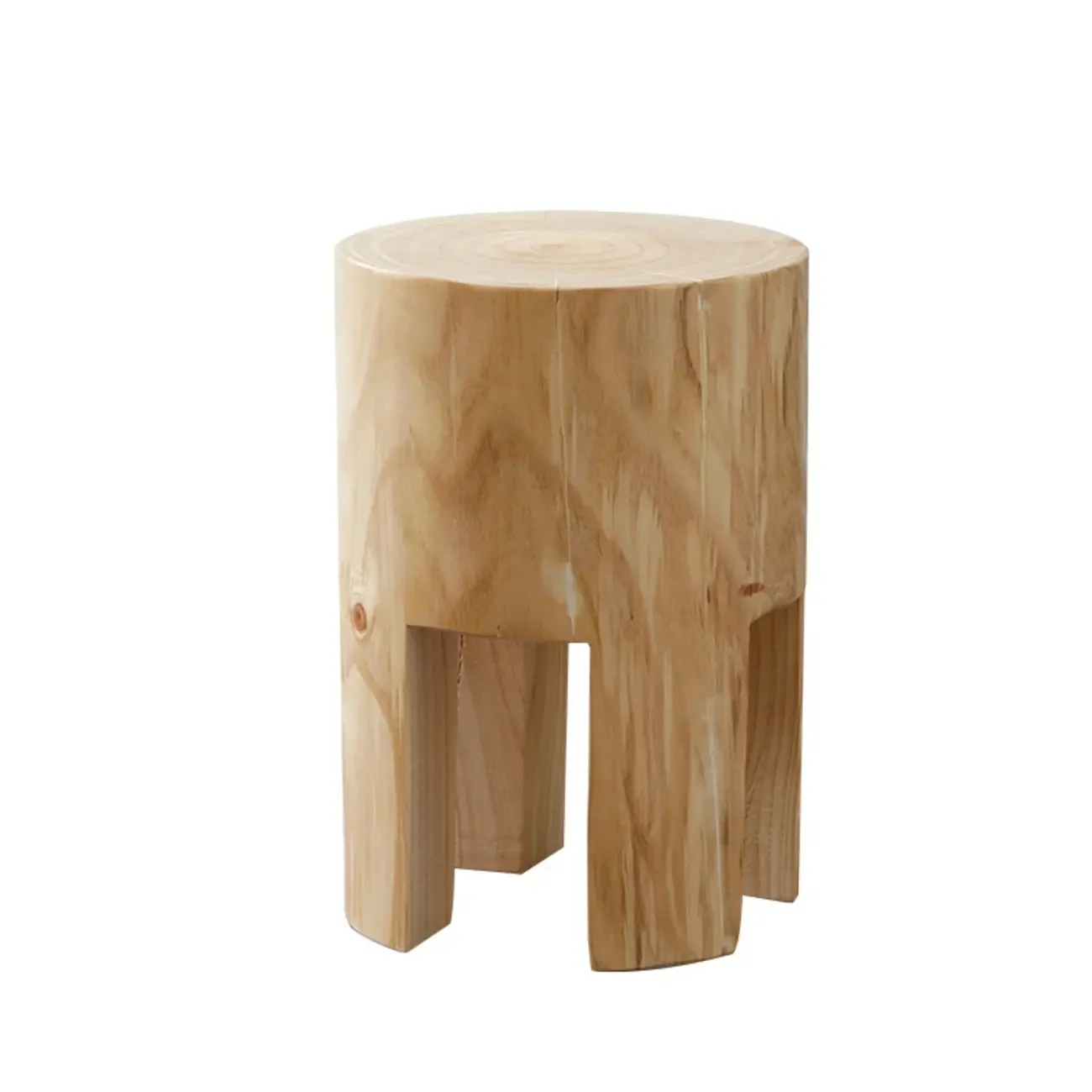  Natural Pine Small Wood Round End Table for Living Room Image - 17