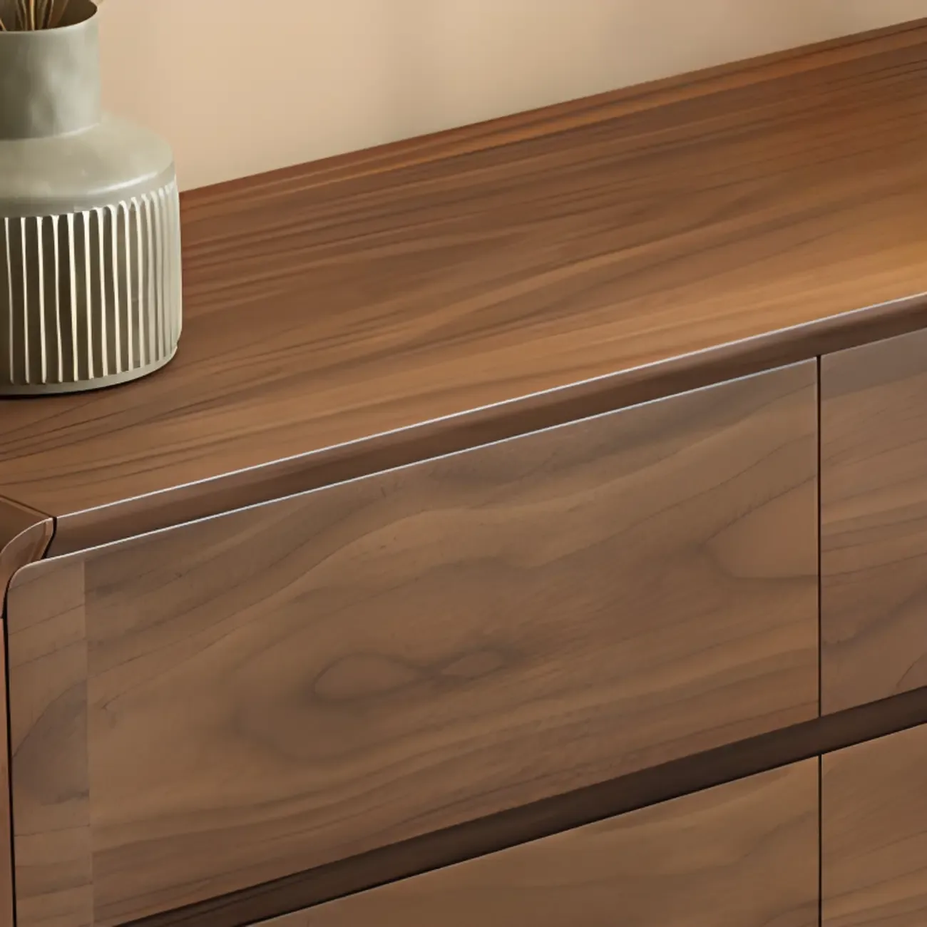 Modern Wood Dresser in Brown with 9 Drawer Storage Image - 14