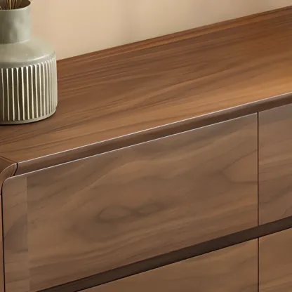 Modern Wood Dresser in Brown with 9 Drawer Storage Image - 14